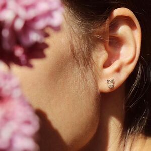 14k real gold owl earring perfect trendy gift